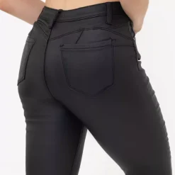 Foly Rose Push up Coated housut musta