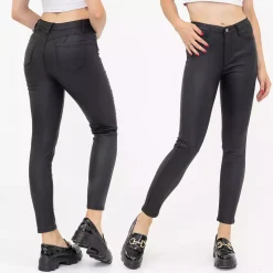 Foly Rose Push up Coated housut musta