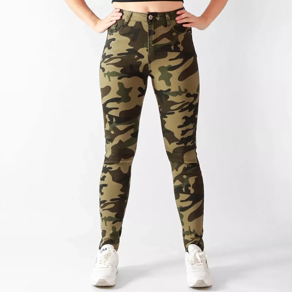 Foly Rose Skinny stretchfarkut maastokuvio
