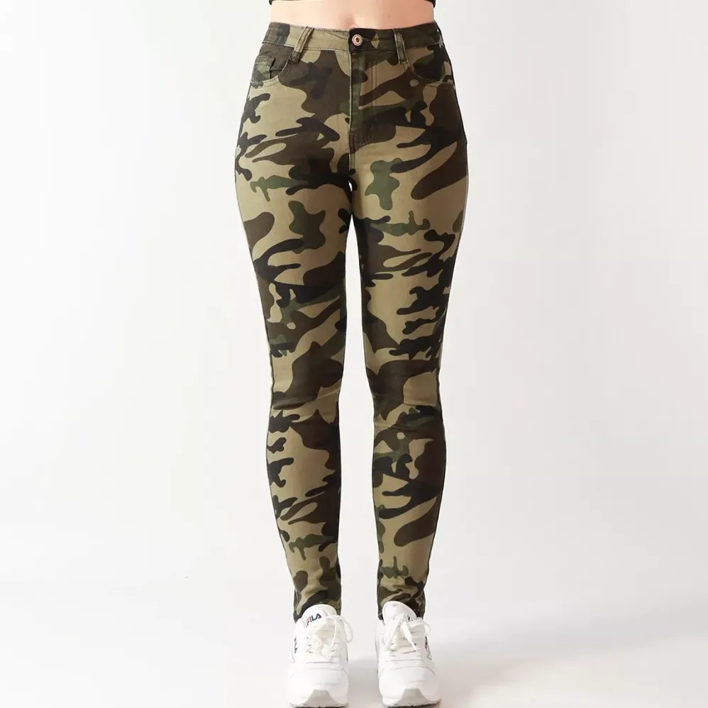 Foly Rose Skinny stretchfarkut maastokuvio