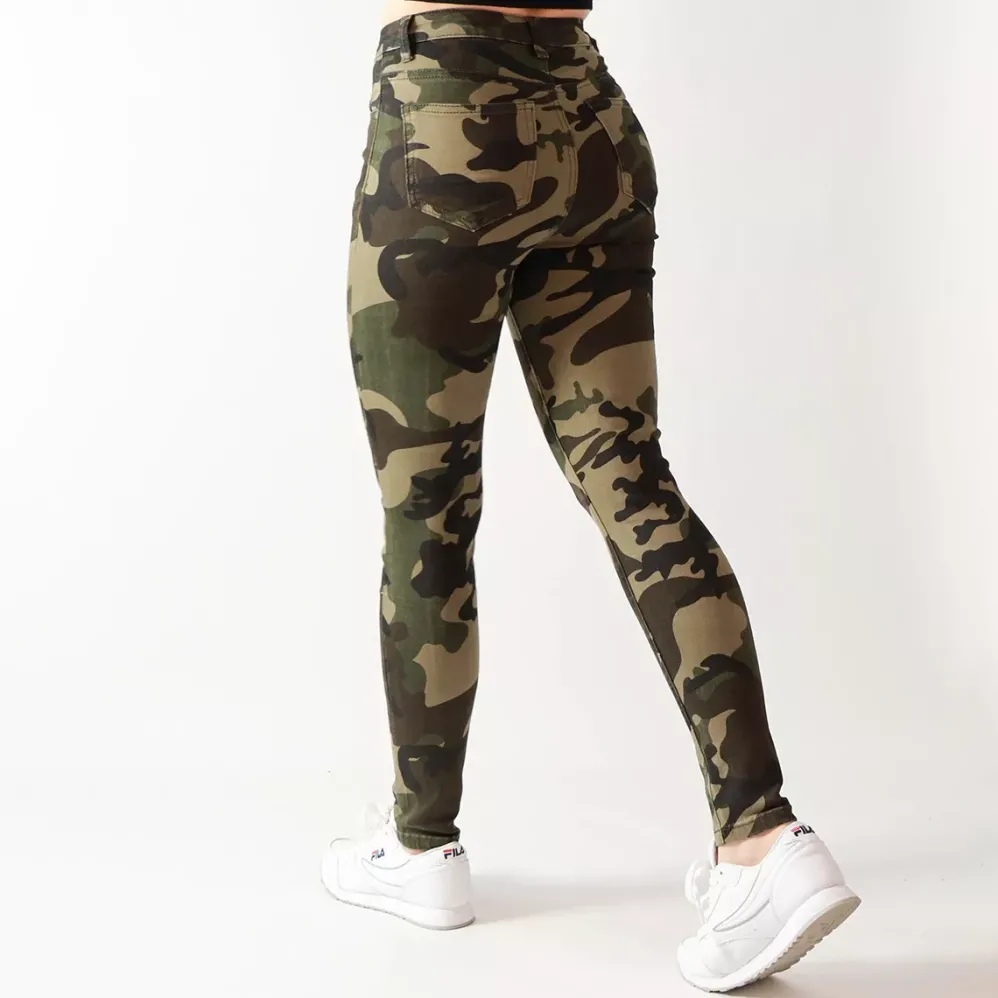 Foly Rose Skinny stretchfarkut maastokuvio