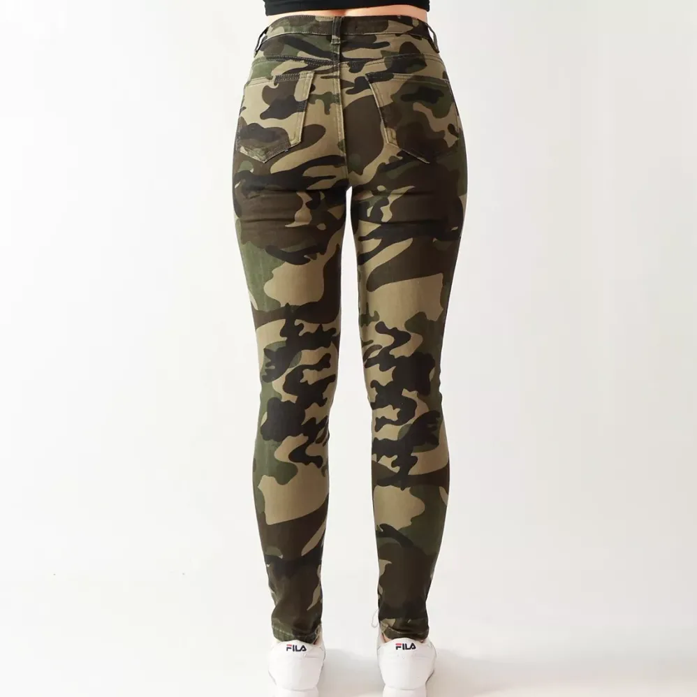 Foly Rose Skinny stretchfarkut maastokuvio