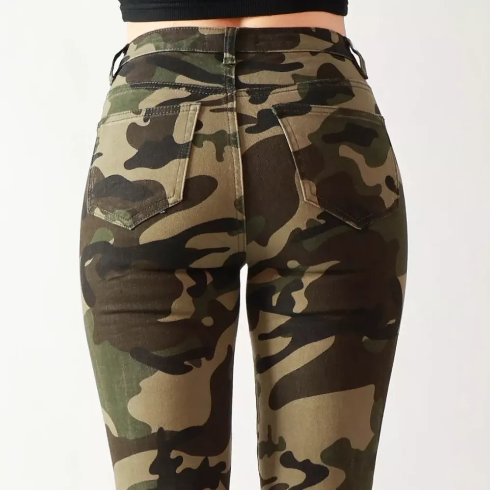 Foly Rose Skinny stretchfarkut maastokuvio