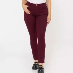 Foly Rose stretch-housut burgundi