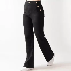 Foly Rose Wide stretchfarkut musta