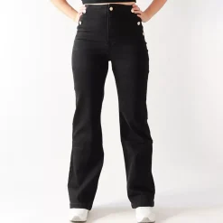 Foly Rose Wide stretchfarkut musta