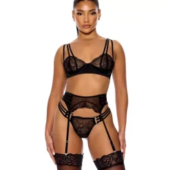 Forplay Thirst Strap alusasusetti 3 osaa musta