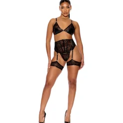 Forplay Waist Cincher alusasusetti 3 osaa musta