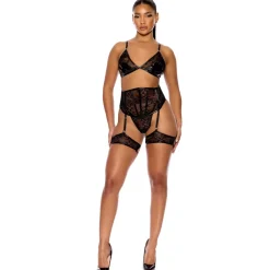 Forplay Waist Cincher alusasusetti 3 osaa musta