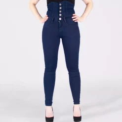 Girl Vivi Buttoned high waist stretchfarkut t.sininen