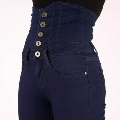 Girl Vivi Buttoned high waist stretchfarkut t.sininen