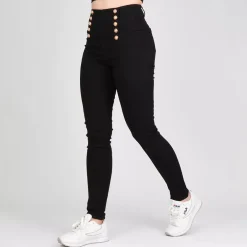 Girl Vivi Buttons stretch-housut musta
