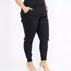 Girl Vivi Cargo stretchfarkut musta