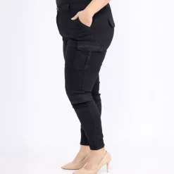 Girl Vivi Cargo stretchfarkut musta