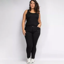 Girl Vivi housut vetoketjuilla musta