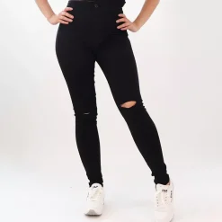 Girl Vivi Knee Cut jeggingsit musta
