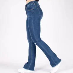Girl Vivi Ripped Flared stretchfarkut sininen