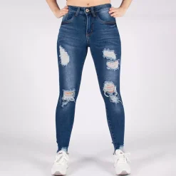Girl Vivi ripped skinny stretchfarkut t.sininen