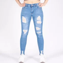 Girl Vivi ripped skinny stretchfarkut vaaleansininen