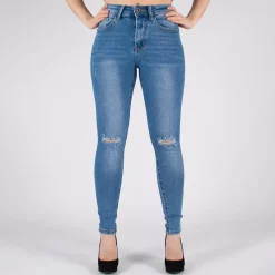 Girl Vivi ripped skinny stretchfarkut sininen