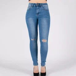Girl Vivi ripped skinny stretchfarkut sininen