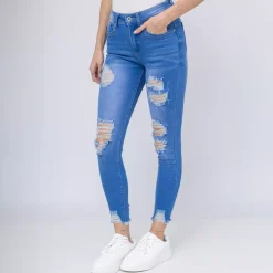 Girl Vivi ripped skinny stretchfarkut sininen