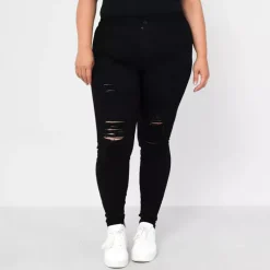 Girl Vivi Ripped stretch-housut musta