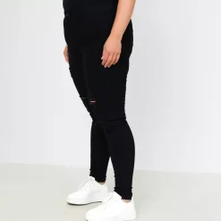 Girl Vivi Ripped stretch-housut musta