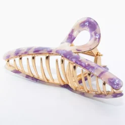 Helmiäishohtoinen hiusklipsi 11.5 cm violetti