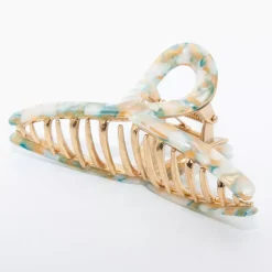 Helmiäishohtoinen hiusklipsi 11.5 cm petrooli