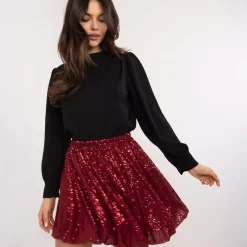 Italy Moda Bubbles paljettihame t.punainen