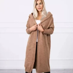 Kesi Basic neuletakki hupulla kameli