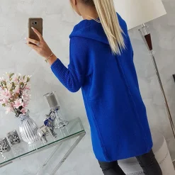 Kesi Basic neuletakki hupulla sininen