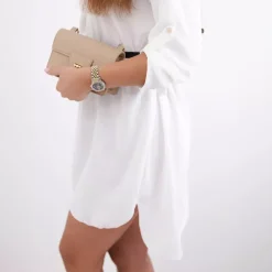 Kesi Debby tunika vyöllä valkoinen