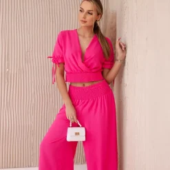 Kesi Janina paita ja housut - setti pinkki