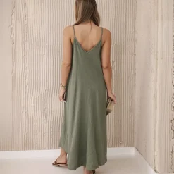 Kesi Joanna puuvillamekko khaki