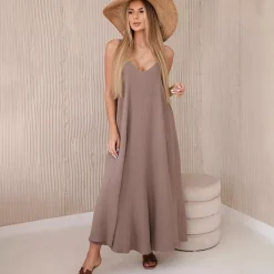 Kesi Joanna puuvillamekko v.ruskea