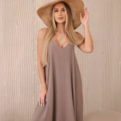 Kesi Joanna puuvillamekko v.ruskea