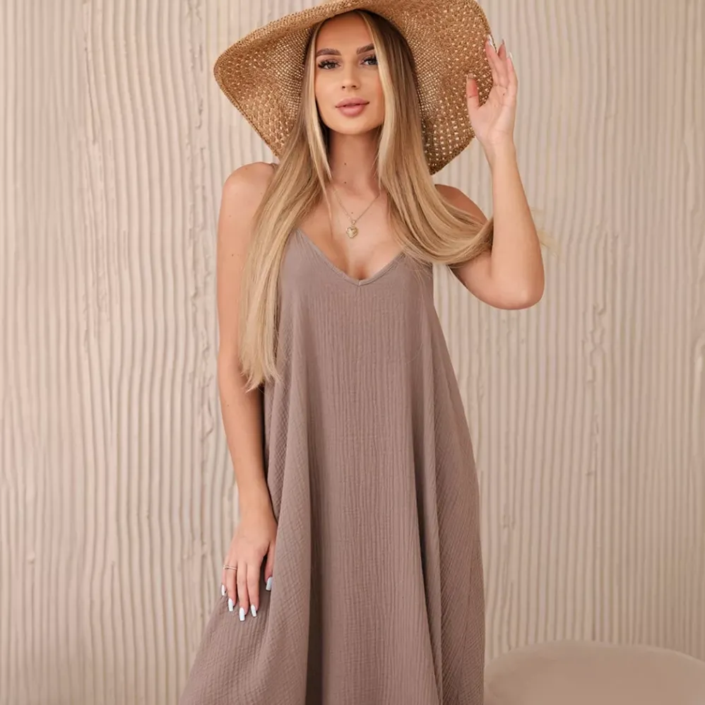 Kesi Joanna puuvillamekko v.ruskea