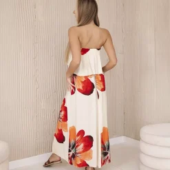 Kesi Mae viskoosinen bandeaumekko cream