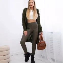 Kesi Zaina hupullinen neuletakki khaki