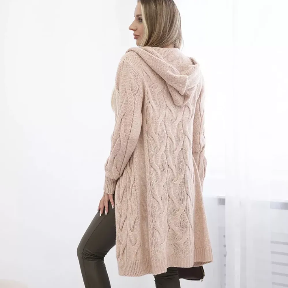 Kesi Zaina hupullinen neuletakki nude