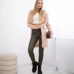 Kesi Zaina hupullinen neuletakki nude