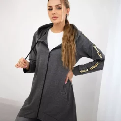 Kesi Zip Back hupparitakki tummanharmaa