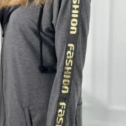 Kesi Zip Back hupparitakki tummanharmaa
