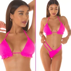 Koucla bikinit neonpinkki