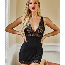 Lace Chemise alusasu musta