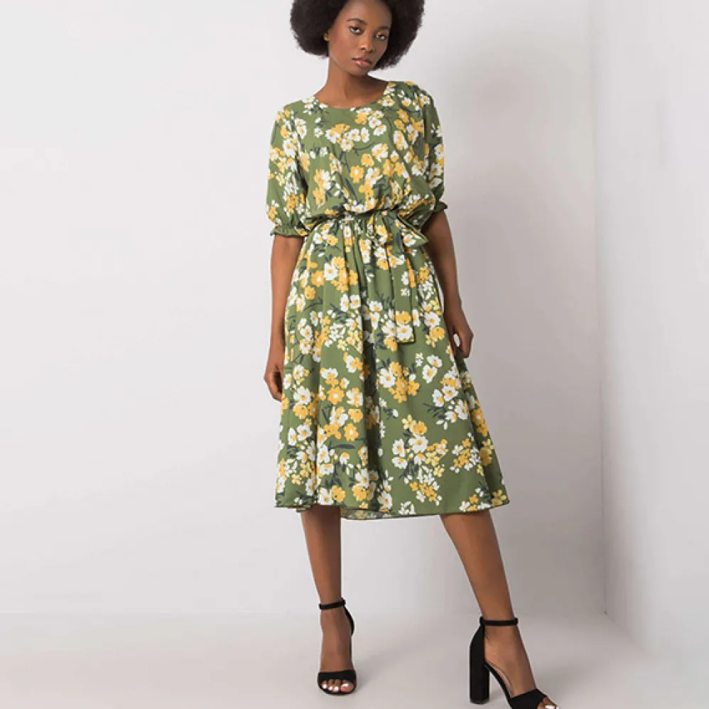 Lakerta Harleigh mekko oliivi/kukkakuvio