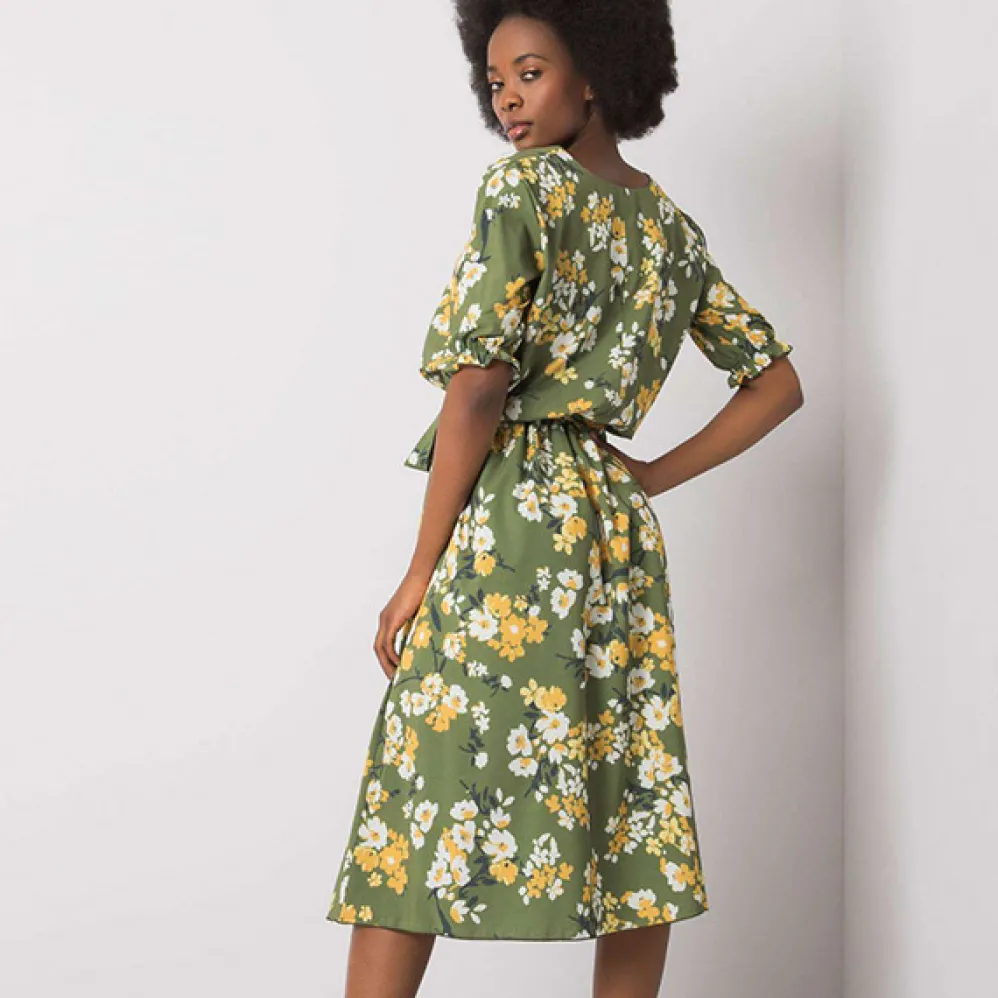 Lakerta Harleigh mekko oliivi/kukkakuvio