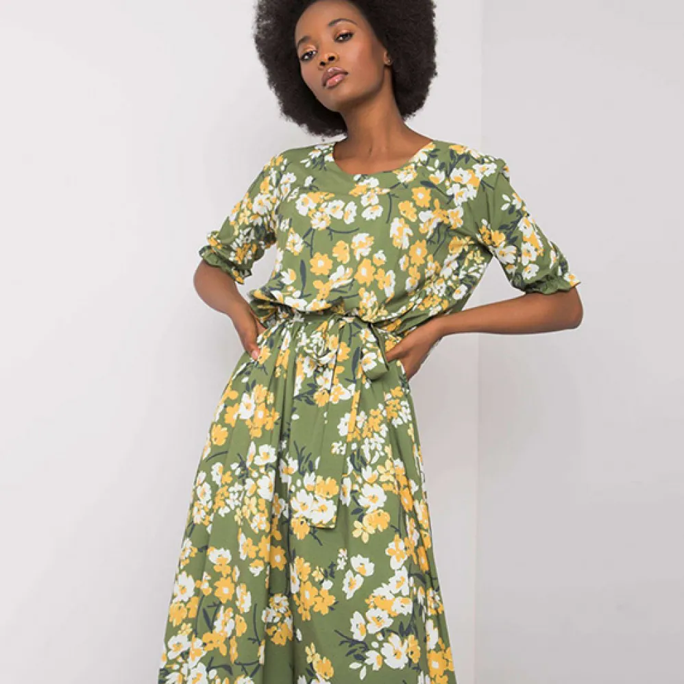 Lakerta Harleigh mekko oliivi/kukkakuvio
